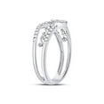 thumbnail image 3 of Diamond Princess 10kt Yellow Gold Womens Round Diamond Link Stackable Band Ring 1/8 Cttw, 3 of 4