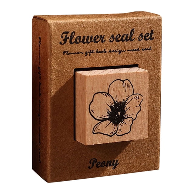 Flower Ritual Seals Flowers And Rites Collection Decorative Hand Tent Seals Vintage Wood Children's Seals Plant Flower And Grass Material Printing And Painting