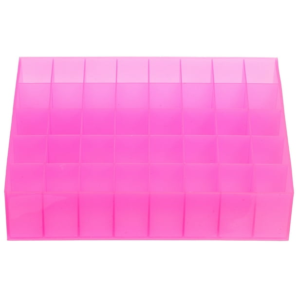 Caja de almacenamiento de 40 ranuras para pintalabios, organizador creativo de maquillaje para el hogar y la tienda (rosa)
