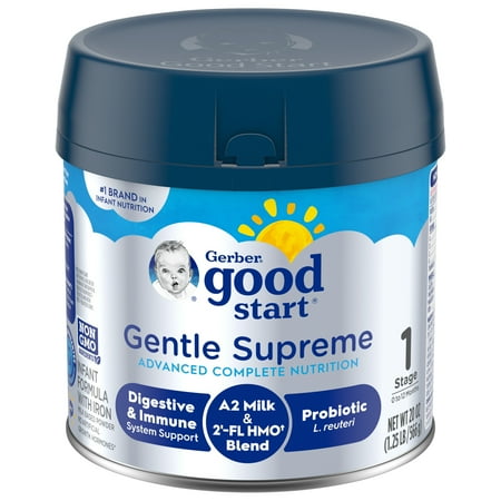 Gerber Good Start Premium Non-GMO Powder Infant Formula with A2 Milk for Digestive Support, 20 oz Canister (4 Pack)