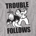 thumbnail image 2 of Monopoly Trouble Follows Women's T Shirt, Athletic Heather, X-Large, 2 of 6