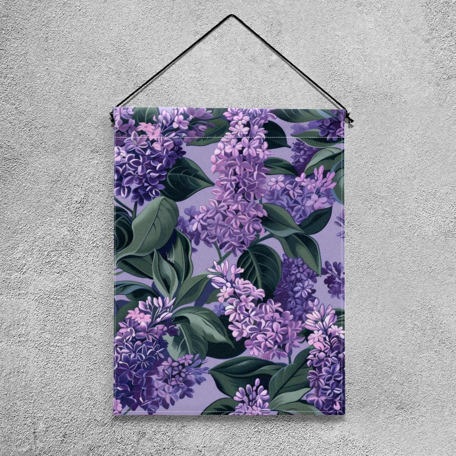 Welcome Lilac Flower Floral Pattern Garden Flag, Vertical Double Sided Small House Flag, Yard Farmhouse Outdoor Deck Veranda Lawn Decor 28x40 Inch
