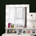 thumbnail image 7 of PAKASEPT Vanity Set with Lighted Mirror, Makeup Vanity Dressing Table with 9 LED Light, 4 Drawers, Storage Shelves and Cushioned Stool, Small Vanity Desk for Bedroom (White), 7 of 7