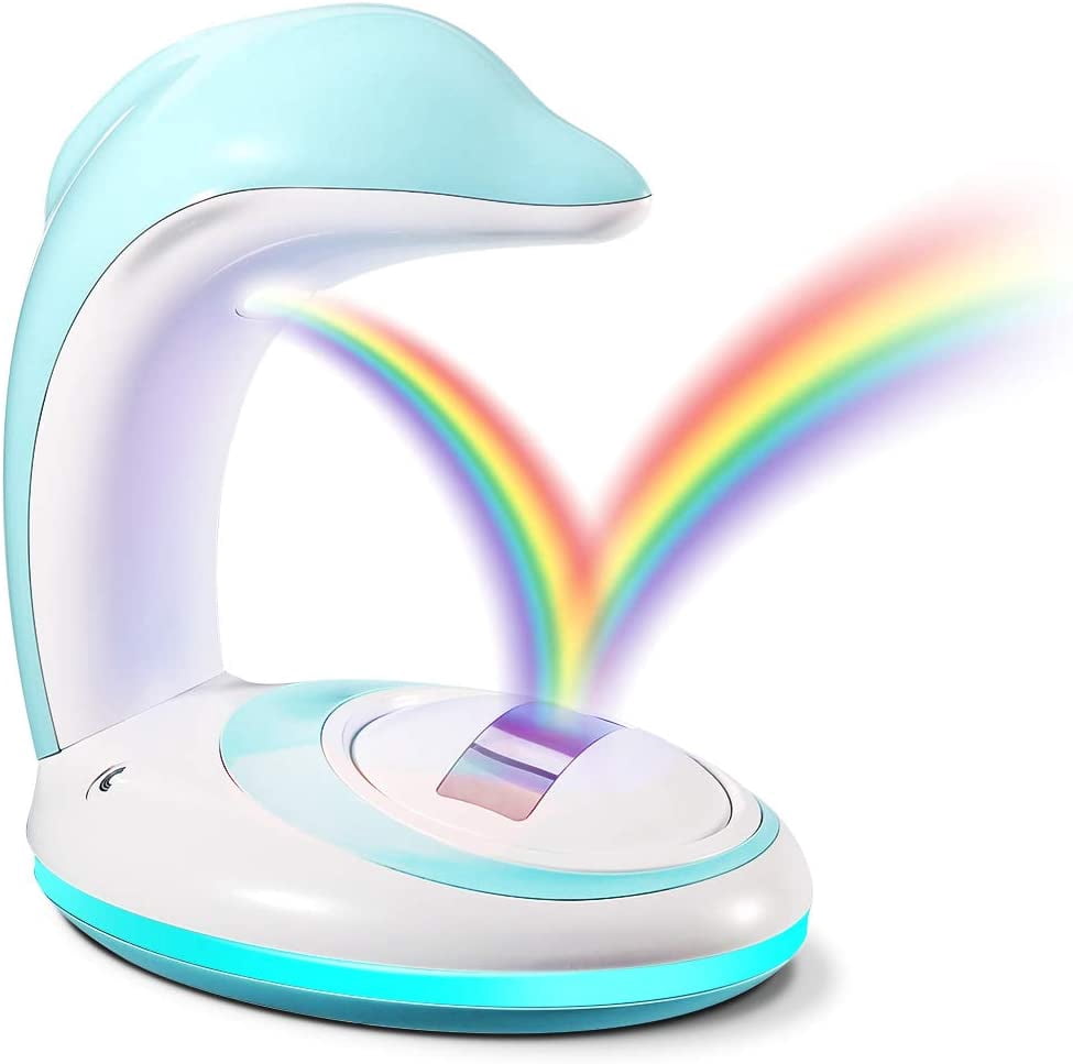 Rainbow Projector, Ideal Kids Night Light, Rechargeable LED Rainbow Light Sleep Better for Kids - Dolphin (USB Powered)