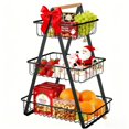 thumbnail image 3 of IOWHDS Frutero 3 niveles, Fruteros de cocina modernos con Asas, Soporte de frutas gran capacidad Retirable, Mantenga frutas y verduras frescas, Frutero Negro, F&aacute;cil de limpiar, 3 of 9