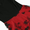 thumbnail image 3 of IBTOM CASTLE Women Vintage 1950s Sleeveless Floral Embroidery Flare A-line Dress Wedding Cocktail Party Swing Gatsby Evening Prom Short Gown XL Red - Butterfly, 3 of 8