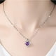 thumbnail image 4 of Collar de mujer en plata 925 con dije de corazón de cristal azul austriaco, regalo de Navidad, amor, 4 of 5