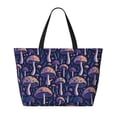 thumbnail image 2 of KdxioFloral Hippie Mushrooms for Beach Bag for Women Large Beach Tote Bag Waterproof Sandproof Swim Bag with Zipper Pockets Beach Vacation Travel, 2 of 7