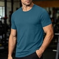 thumbnail image 2 of Enjoytime Gym Shirts Men Crew Neck Solid Color Short Sleeve Basic Tops Summer Lightweight Casual Fitted Workout Stretch T Shirt, 2 of 8