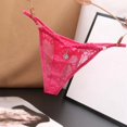 thumbnail image 2 of Panties for Women,Exquisite Underwear Transparent Lace Low Waisted Thong Seamless Elastic Breathable T-Shaped Panties,Womens Underwear,Hot Pink,One Size, 2 of 2