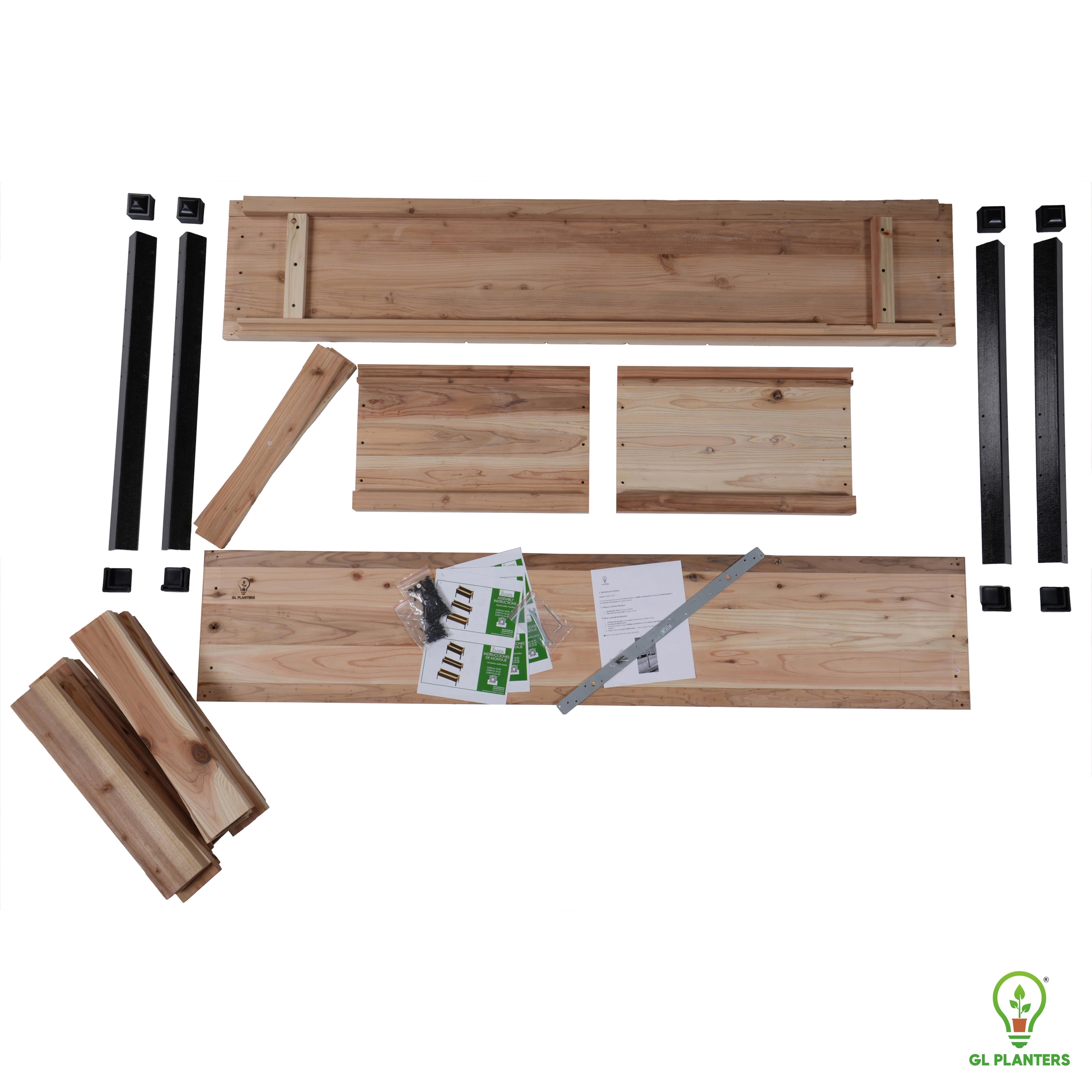 Raised Cedar Garden Planter, Elevated Planter 72"x24"- 30" Height