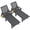 Gray, variant on U-HOMY Set of 2 Outdoor Chaise Lounge Chairs, HDPE Wood Grain Patio Lounger with 6-Position Adjustable Backrest for Poolside Patio