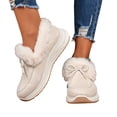 thumbnail image 5 of NexTorq Women's Winter Shoes Fuzzy Lined Warm Slip-On Boots with Bow Thick Sole Moc Toe Cozy Cold Weather Footwear for Walking and Everyday Comfort Wear Beige US-6 (EU-37), 5 of 6