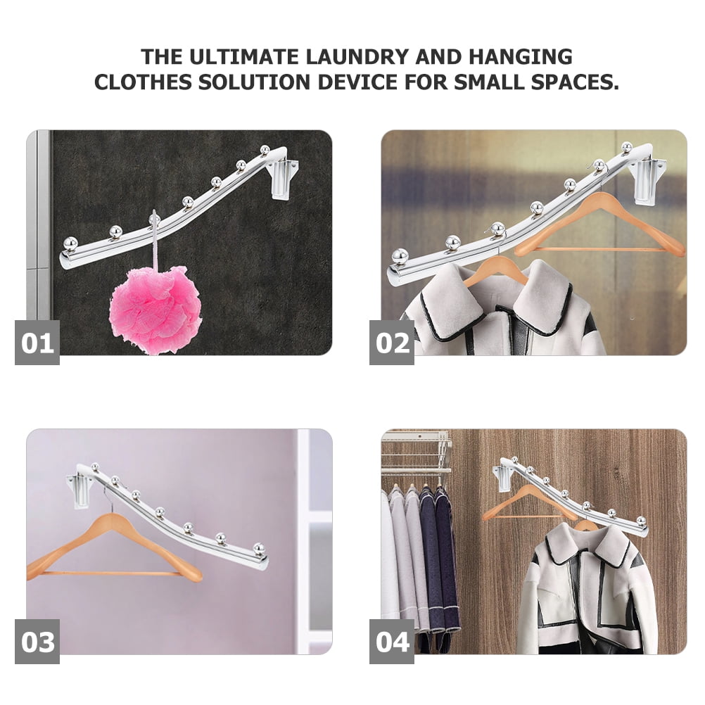 WHAMVOX 2 Pcs Garment Rack Swivel Hanger Hook Baby 41.00X7.00X2.00CM Silver