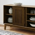 thumbnail image 2 of 47" Sideboard Buffet Cabinet Storage, Farmhouse Fluted Cabinet TV Stand for Kitchen Dining Living Room Entryway Hallway, Walnut, 2 of 7