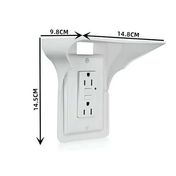 XIBUFE Wall Outlet Shelf Socket Perch, Home Wall Shelf Organizer for Outlets, Phone Storage Rack Holder, for Bathroom, Kitchen, Bedrooms, White 1-Pack