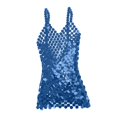 thumbnail image 3 of Vestido de tirantes de espagueti con lentejuelas para mujer, vestido interior ajustado con vendaje, espalda abierta, vestido ceñido al cuerpo con Azul BLESIY Vestido con cuello en V, 3 of 7