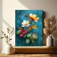 thumbnail image 6 of Autumn Three Flower Canvas Wall Art, Fall Leaf Oil Painting, Seasonal Home Wall Decor, 6 of 8