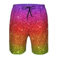 thumbnail image 4 of Naloa Rainbow Glitter Men's Beach Shorts, Surfing shorts, Swim trunks, Quick Dry Swim Trunks for Surfing Beach Fun - Small, 4 of 9
