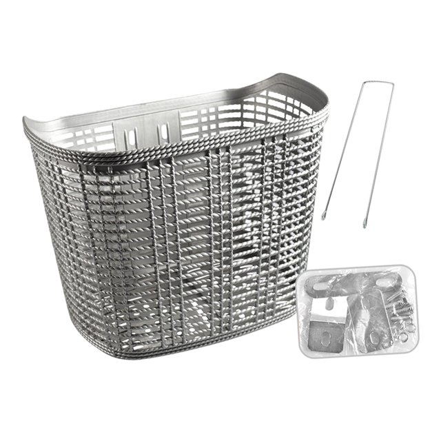 Cesta para bicicleta Cesta para bicicleta con manillar resistente para ir de compras, acampar, bicicletas de montaña Puntal gris y corto