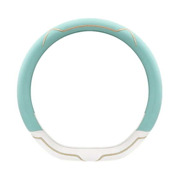 Leather Pink Steering Wheel Cover, Advanced Microfiber Leather Non-Slip Breathable Fabric, Warm in Winter and Cool in Summer, Universal 15 in(Blue)