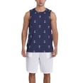 thumbnail image 4 of Easygdp Anchor Heart Blue Men's Mesh Basketball Jersey Quick Drying Sleeveless Shirts Fitted Muscle Tank Tops Sport Round Neck T-Shirt - X-Large, 4 of 9