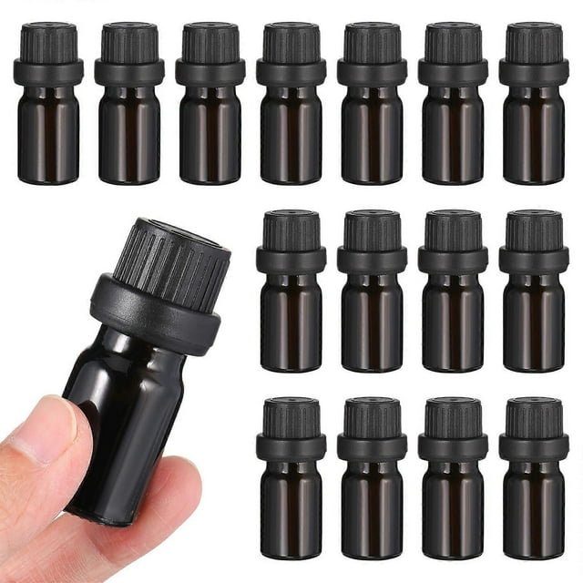 20pcs 5ml Essential Oils Bottles Amber Glass Bottles Refillable Sample Container
