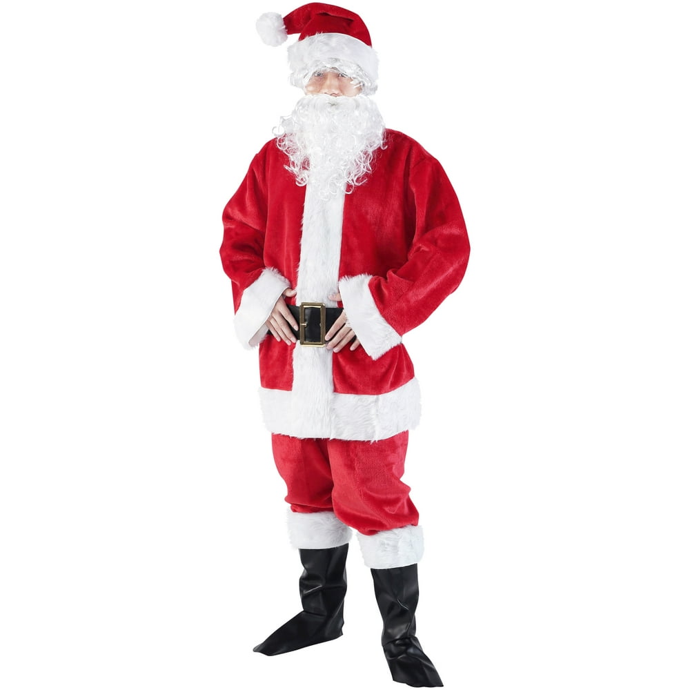 Holiday Time 7-Piece Santa Suit, One Size Fits Most - Walmart.com ...