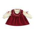 thumbnail image 1 of Girl Solid Tulle Lantern Long Sleeve Tops + Sleeveless A-Line Dress, 1 of 8