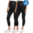 Maternity Oh! Mamma Legging Capris with Full Panel, 2Pack