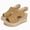 Brown, variant on Women's Orthopedic Wedge Sandals Arch Support Leather Platform Espadrilles Shoes Peep Toe Comfortable Casual Summer Heels Pink Size 9
