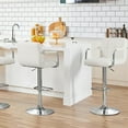 thumbnail image 5 of Furnimart 30" Artificial Sherpa Upholstered Bar Stool, Adjustable Counter Stools Bar Chairs Modern Design Swivel Barstools Hydraulic Stools for Kitchen and Dining Room Set of 2 (FauxFur-White), 5 of 9