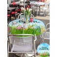 thumbnail image 6 of Outdoor Tablecloth with Umbrella Hole Zipper Blue Green Easter Round Tablecloth 60" Waterproof Outside Table Cloth Spring Colorful Eggs Grass Sky Nature Patio Table Cover Tablecloths for Picnic Party, 6 of 8