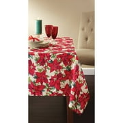 Holiday Time 52" x 70" Traditional Poinsettia Tablecloth