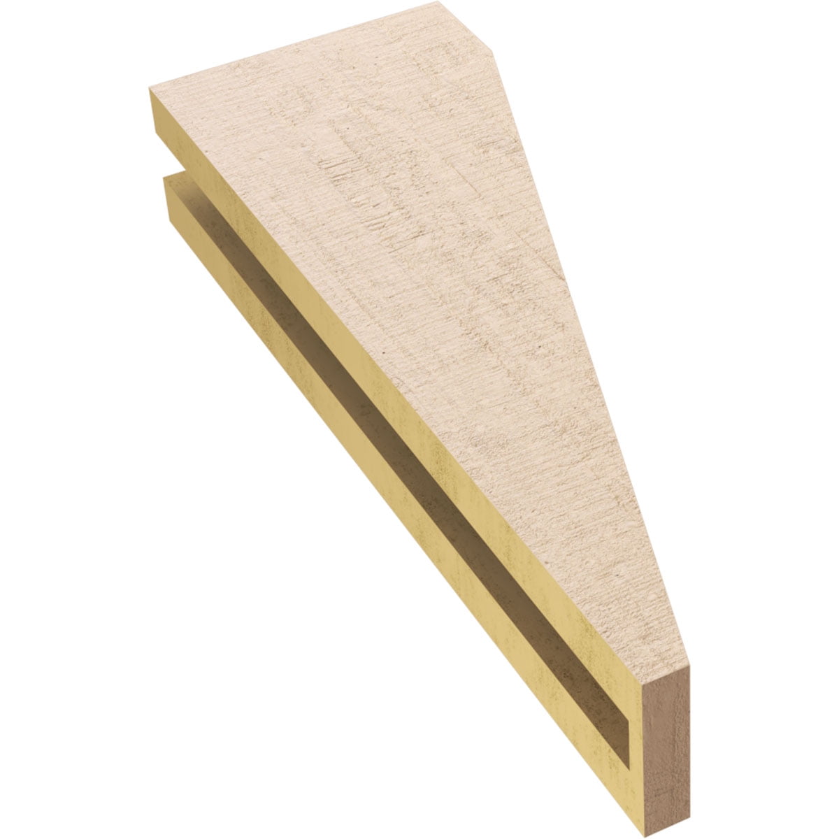 3"W x 6"D x 18"H Thin Concord Rough Cedar Woodgrain TimberThane Corbel, Primed Tan
