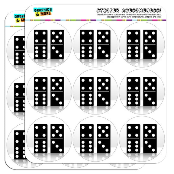 Black Dominoes Game 2" Scrapbooking Crafting Stickers