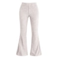 thumbnail image 4 of Yyeselk Women's Striped Knit Flare Leggings Elastic High Waisted Baggy Bell Bottoms Wide Leg Yoga Workout Fall Casual Pants Khaki XXXL, 4 of 7