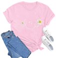 thumbnail image 5 of Womens Fashion Tees Tops Letter Daisy Flower Print Short Sleeve Summer Fall Winter Clothes, 5 of 5