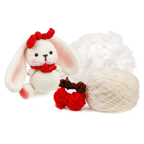 Beginners Crochet Kits, Crochet Rabbit Kits, with Yarn, Crochet Hooks, Instructions DIY Crochet Craft Starter Kits