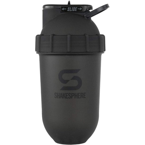 Download ShakeSphere Tumbler: Protein Shaker Bottle, 24oz Matte Black with Black logo - Walmart.com ...