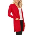 thumbnail image 2 of Women's Long Sleeve Loose Fit Open Front Pockets Solid Knit Sweater Cardigan, 2 of 4
