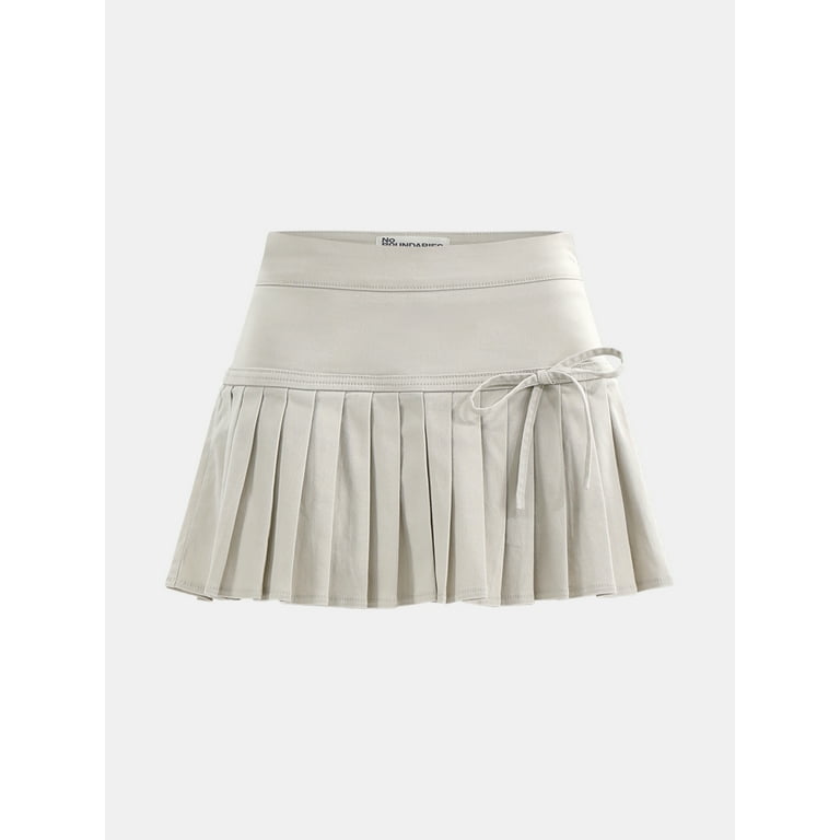 No Boundaries Bow Pleated Mini Skort, Women's - Walmart.com