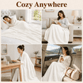 thumbnail image 3 of Unikome Knit Throw Blanket 50" x 60", Soft Lightweight Blanket for Couch, Sofa and Bed, Breathable All Season Decorative Throw, White, 3 of 7