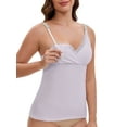 thumbnail image 4 of INSPIRE CHIC Women's Crisscross Lace Trim Adjustable Shoulder Straps Maternity Nursing Tops Camisole Padded for Breastfeeding 3XL Purple, 4 of 5