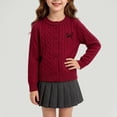 thumbnail image 2 of enyan Girls Knit Cardigan Sweater Button Down Long Sleeve Kids Toddler School Uniform Fall Jacket(Wine,0-1 Years), 2 of 5