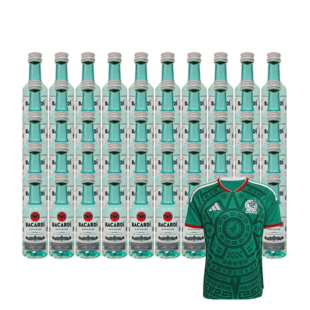 50 Ron Bacardi Carta Blanca MIni 50 ml + Jersey Verde