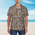 thumbnail image 2 of Fotbe Leopard Hawaiian Shirt for Men Unisex Summer Beach Casual Short Sleeve Cotton Linen Button Down Shirts-Large, 2 of 5