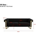 thumbnail image 3 of Black Velvet Loveseat Sofa Couch, 84" Luxury Large Sectional Sofa Couch with Gold Metal Legs for 3-4 Persons, Mid-Century Modern Sofa, Chesterfield Sofa Couch for Living Room Bedroom, 3 of 7