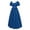 Blue#1, variant on Halloween Medieval Dress For Women Short Sleeve Round Neck Dress Cold Shoulder Ladies Dress Button Bow Elastic Waist Court Style Dress Halloween Party Masquerade Costumes