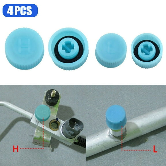 4/2Pcs Cap High And Low Pressure Ac A/C Cap System Valve Air Conditioning Service For 99% Of Cars With R134A Or R12.